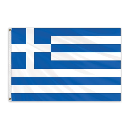 GLOBAL FLAGS UNLIMITED Greece Outdoor Nylon Flag 2'x3' 201913